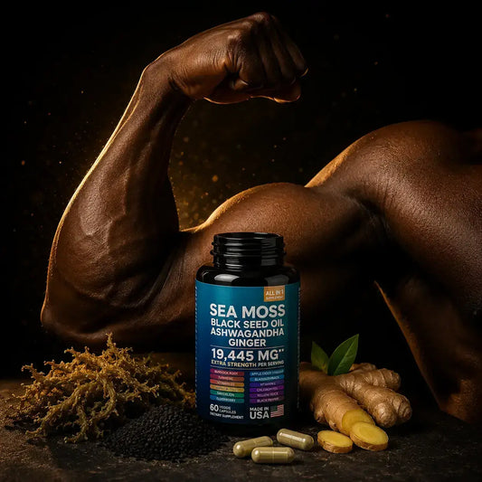 Men's Vitality Capsules: Sea Moss, Black Seed Oil, Ashwagandha & Ginger