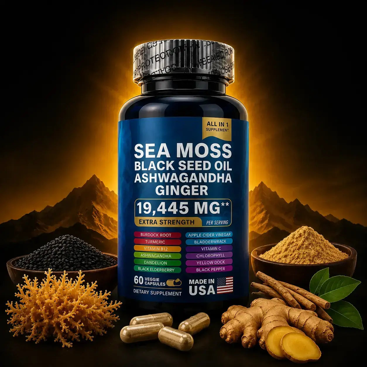 Sea Moss, Black Seed Oil, Ashwagandha & Ginger - Women