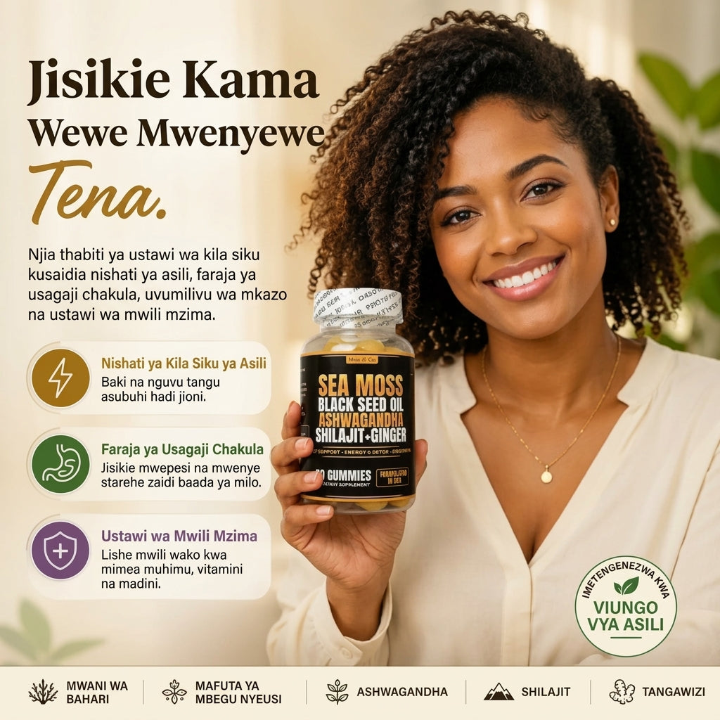 Moss & Co. Sea Moss, Black Seed Oil, Ashwagandha, Shilajit + Ginger Gummies