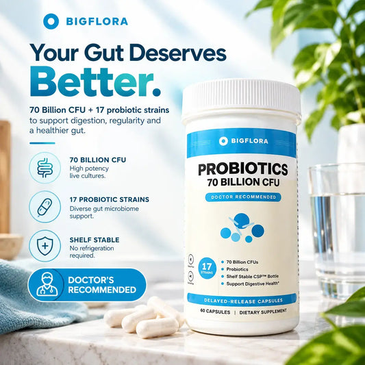 70 Billion Probiotic+ | Advanced 3-in-1 Gut Support Formula