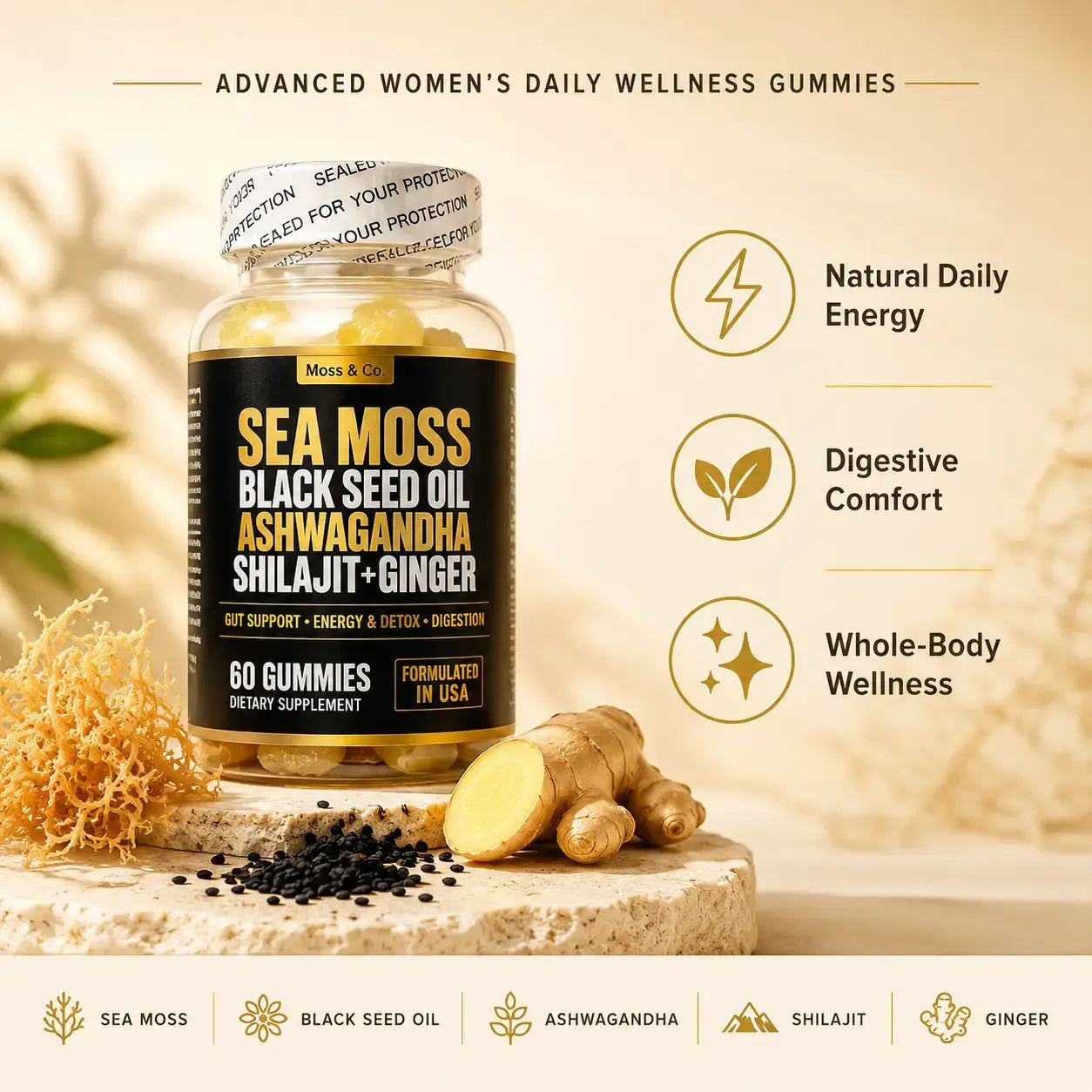 Sea Moss, Black Seed Oil, Ashwagandha, Shilajit + Ginger-1